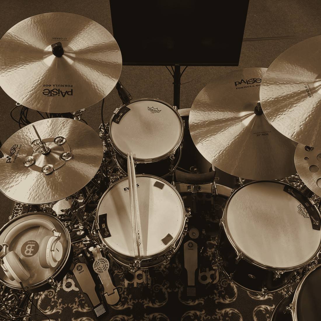 Paiste cymbal collection close-up